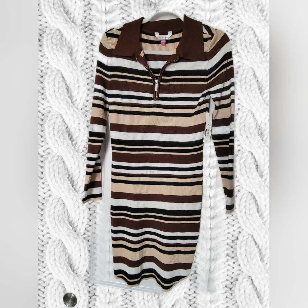Brown striped dress